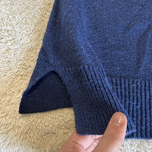 Tahari Women's Extra fine Merino Wool Sweater Small Turtleneck Tunic Blue - Picture 13 of 15